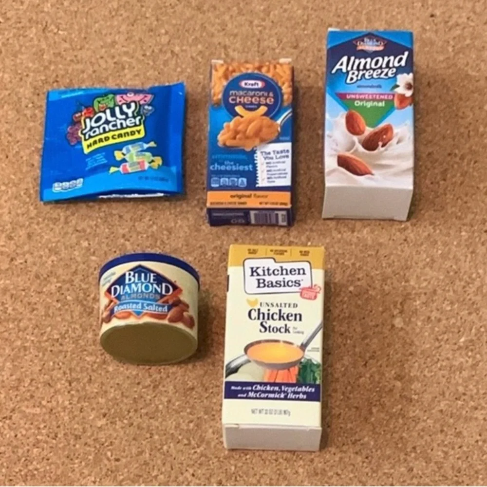 Mini Brands Toy Food Lot Jolly Ranchers,Jello,Mac and Cheese,Nuts,Taco,Crackers